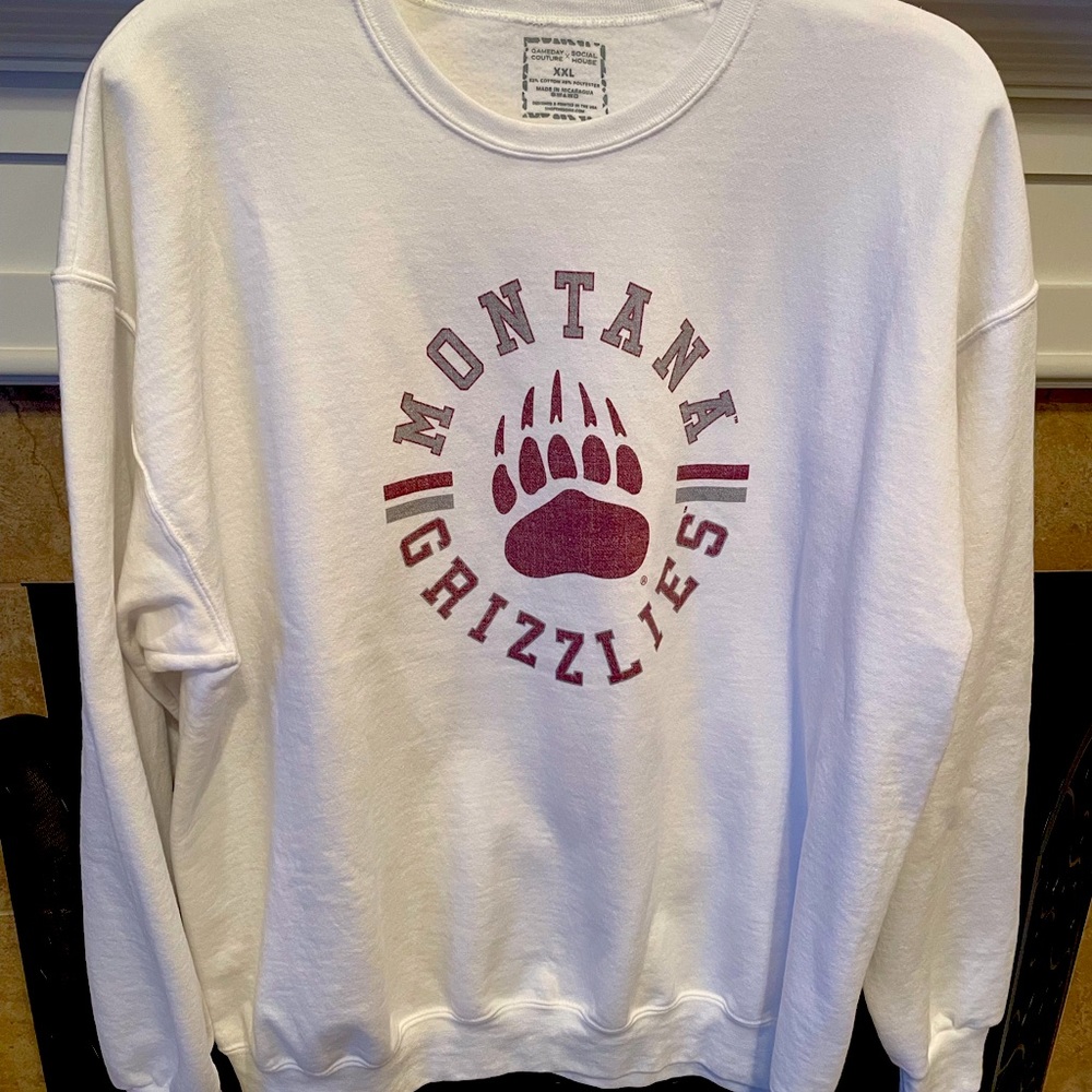 Montana Grizzlies Women’s White Vintage Days Perfect Pullover Sweatshirt; 2XL